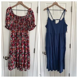 Floral Red and Blue Dress Bundle